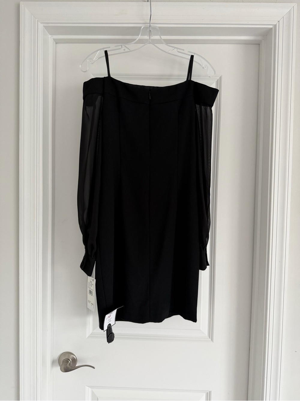 Aiden Black Off-Shoulder Long Sleeve Mini Dress